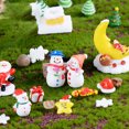 thumbnail image 4 of Coofit Christmas Snowman Miniature Resin 2PCS Landscape Figurines Miniature Ornament, 4 of 10