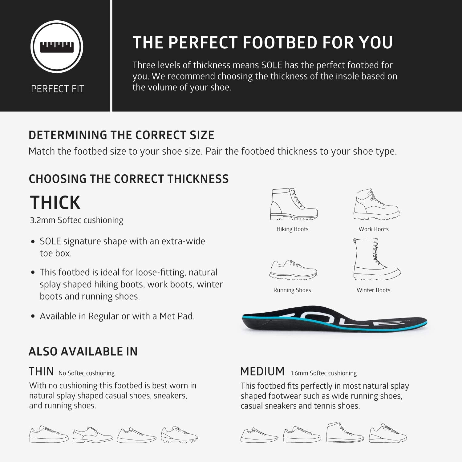 SOLE MEN'S ACTIVE THICK Footbeds SOLE MEN'S ACTIVE THICK Footbeds