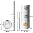 thumbnail image 5 of 20oz Fall Pumpkins Skinny Tumblers Stainless Steel Tumbler with Lid and Straw,Vacuum Insulated Double Wall Travel Tumbler Cups with Cleaning Brush for Coffee,Tea, 5 of 6