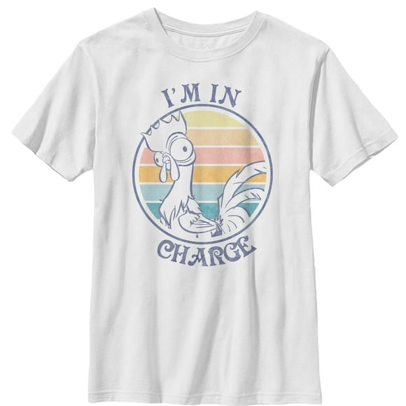 T-Shirt à Rayures Moana Hei Hei pour Garçon - White - Très Grand