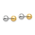 thumbnail image 2 of 14k Madi K Two-tone Reversible 5mm Ball Screw Earrings, 2 of 3