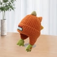 thumbnail image 4 of Toddler Kids Knit Hat Cute Soft Thickened Dinosaur Hat Beanie Warm Winter Cap, 4 of 8