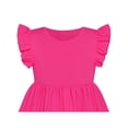 thumbnail image 4 of Girls Dress Deep Pink Casual Cotton Flying Sleeve Balloon 3 Years, 4 of 5