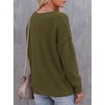 thumbnail image 4 of BTFBM Women's Loose Knitted Casual Sweaters | V Neck,Long Sleeve Sweater,Slouchy Pullover Tops,Fall Winter Clothes, 4 of 6