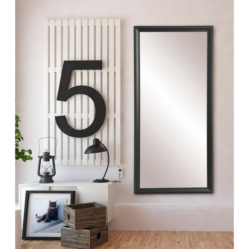 Modern Matte Black Floor Mirror