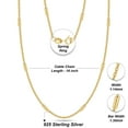 thumbnail image 3 of AFFY Bar Station Chain Necklace for Women and Men Italian Crafted 1.14mm Cable Link Chain 18 Inch 14K Yellow Gold Over 925 Sterling Silver with Spring Ring Clasp, 3 of 5