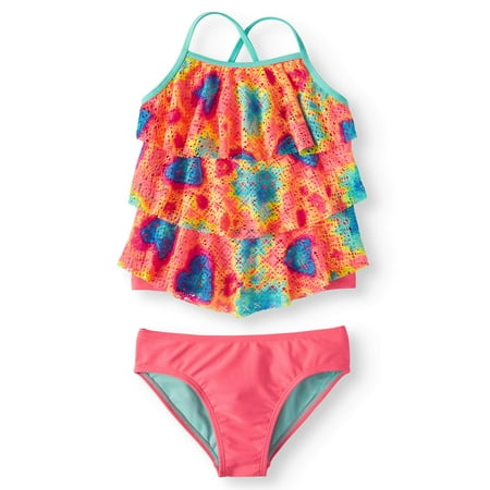 Tie Dye Printed Crochet Tankini Swimsuit (Little Girls, Big Girls & Big Girls (Best Swimsuits For Big Bust)