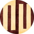 thumbnail image 1 of Ahgly Company Indoor Round Abstract Brown Modern Area Rugs, 6' Round, 1 of 4