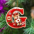 thumbnail image 4 of JeashCHAT Initial Letter Christmas Ornaments, Red Christmas Initial Ornaments Cute Reindeer Pendant Christmas Tree Hanging Decorations Xmas Gifts (G), 4 of 5