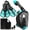 Black Green, variant on Daretodo Mask Fins Snorkel Set, Snorkeling Gear for Adults, Panoramic View Snorkel Mask Anti-Fog, Adjustable Dive Flippers, Dry Top Snorkel and Travel Bag, Scuba Gear for Swimming Snorkeling Diving