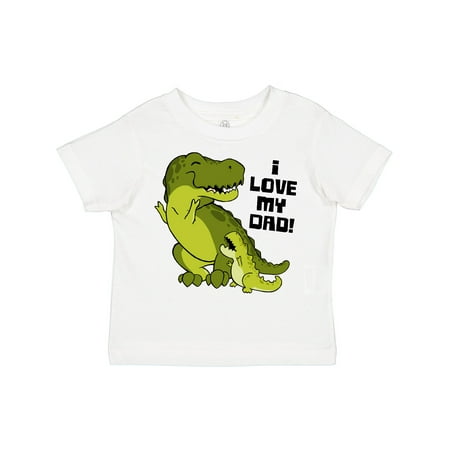 

Inktastic I Love My Dad with Baby and Daddy Tyranasaurus Rex Gift Toddler Boy or Toddler Girl T-Shirt