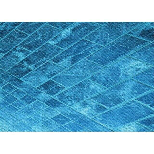 Ahgly Company Tapis Rectangulaire Lavable en Machine Intérieur Transitionnel Bleu, 5 Pieds x 7 Pieds