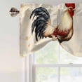 thumbnail image 5 of Tie Up Valances for Windows, Retro Rooster Adjustable Valance Curtains Window Treatment for Living Room/Bedroom, Watercolor Pastoral Animals Buffalo Rod Pocket Kitchen Curtains & Drapes 42x18 Inch, 5 of 9