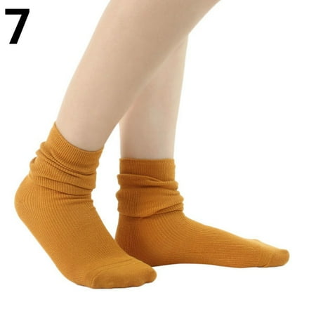 

harmtty Women Boots Thin Socks Slouch Outdoor Cotton Knitted Socks Orange
