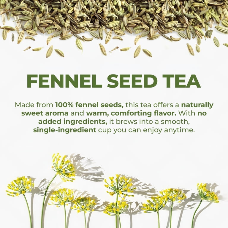 LeafLea 80 Fennel Tea Bags, Pure Dried Fennel Seed Tea, Gentle Te