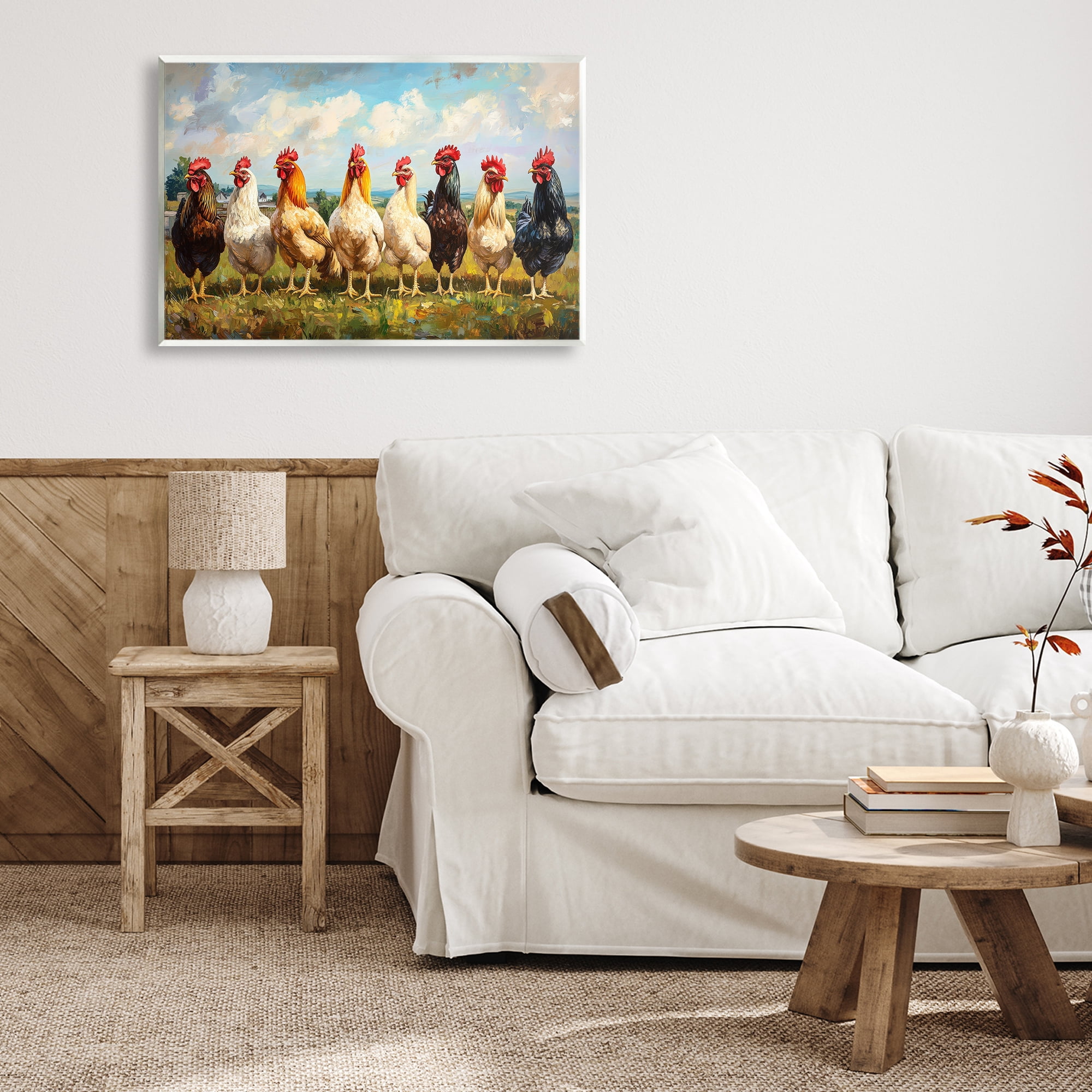 Stupell Industries Chicken Brood on Horizon Wall Plaque Art, design by Petal Prints Design