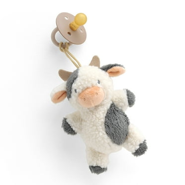 Bitzy Pal Cow with Natural Rubber Pacifier