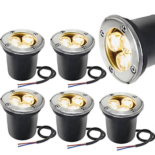 Led Landscape Lighting Sunriver 6 Pack Pathway Low Voltage Lights 3w In Ground Well 12v 24v Ip67 Waterproof Outdoor For Driveway Deck Garden Warm White Com Led Landscape Lighting Sunriver 6 Pack, In Ground Low Voltage Lighting