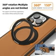 thumbnail image 3 of Dteck Magnetic for iPhone 12 Pro Max Leather Case,360° Adjustable Ring Stand Case Compatible with Magsafe Shockproof Protective Slim Phone Cover for Men Women,Orange, 3 of 9