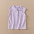 thumbnail image 1 of Odeerbi Niñas Golf Tank Tops Color Sólido Botón de Solapa Sin Mangas Uniforme Escolar Con Bolsillo, 1 of 9