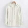 thumbnail image 4 of LYXSSBYX Mens Sweatshirts Hoodie Mens Baggy Cotton Linen Hooded Pocket Solid Long Sleeve Retro T Shirts Tops, 4 of 9