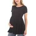 thumbnail image 5 of Bearsland Women's Short Sleeve Maternity Shirts Tops Pregnancy Clothes 3-Pack, 5 of 7