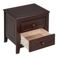 thumbnail image 7 of GZXS 2-Drawer Solid Wood Nightstand in Dark Walnut, Rustic Farmhouse Bedside Table for Bedroom and Living Room, 19.3"L x 15.6"W x 19.7"H, 7 of 7
