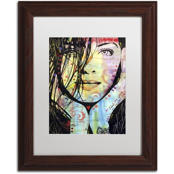 Trademark Fine Art "My Eyes Cant See U" Canvas Art by Dean Russo, White Matte, Wood Frame