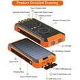 TRAHOOSolar Charger Solar Power Bank Portable External Battery Backup