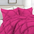 thumbnail image 4 of D.N.G. BEDDINGS 1 Piece Luxurious Diamond Ruffle Comforter Super Soft, All Season Pintuck 800 Thread Count, 100% Egyptian Cotton, Super King Size Hot Pink Color, 4 of 9