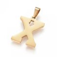thumbnail image 2 of QQTDFG Stainless Steel Pendant 1.2" Earrings Necklace 17.7" Alphabet Letter Gold P813-X, 2 of 3