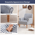 thumbnail image 6 of HUIMO Dark Blue Stripe Mid-Century Modern Armchair, 6 of 11