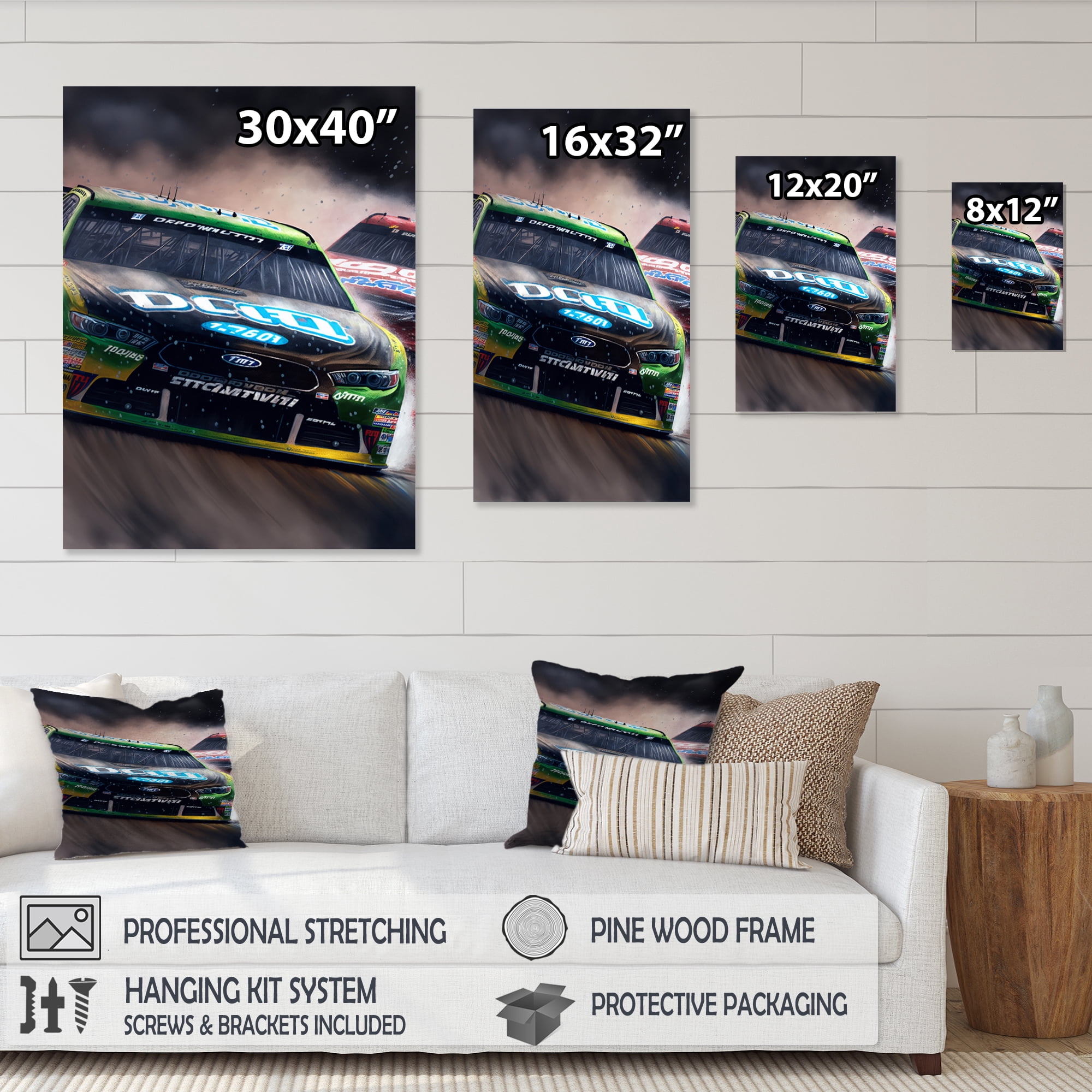 Designart Stock Car Racing Last Lap IX Canvas Wall Art