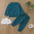 thumbnail image 5 of Sngxgn Toddler Baby Boy Fall Winter Clothes Long Sleeve Sweatshirt Pullover Tops + Joggers Pants Outfit Set(Blue,110), 5 of 7