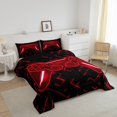 thumbnail image 3 of Erosebridal Red Gamepad Comforter Sets Toddler Size, Gradient Geometry Comforters & Duvets, Gaming Sports Decor, Lightweight 2pcs, 3 of 7