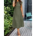 thumbnail image 5 of Dresses for Women Summer Flutter Short Sleeve Fashion Women Flowy Dresses Casual Smocked Elastic Waist Tiered Midi Dresses Alsol Lamesa, 5 of 6
