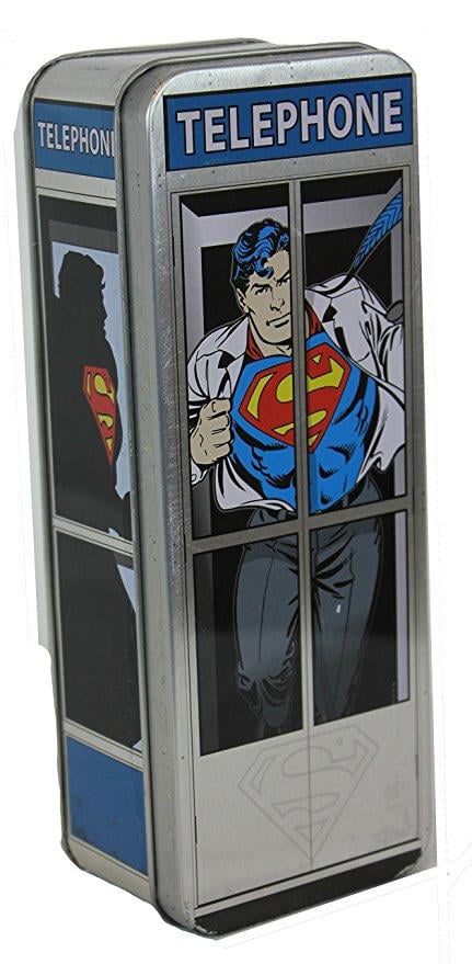 CLASSIC SUPERMAN NOVELTY TELEPHONE BOOTH SHOWER CURTAIN OFFICIAL DC COMICS 