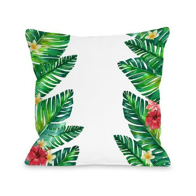 Oreiller de Feuilles de Palmier Tropical de 16 x 16 Po - Multicolore