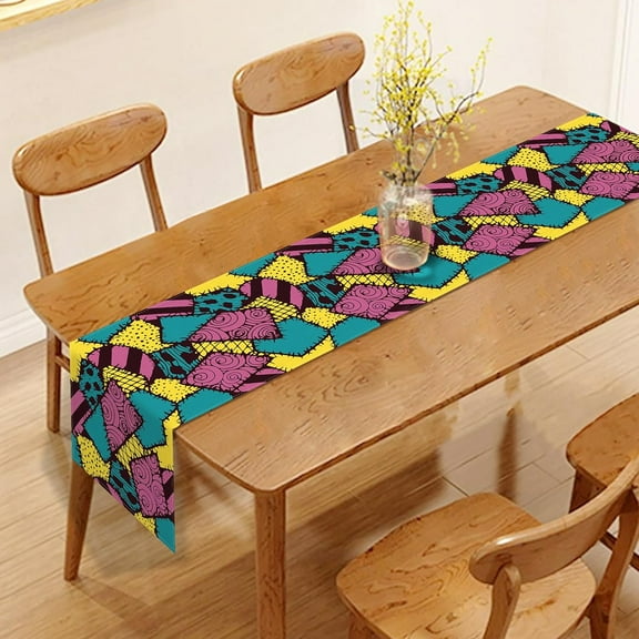 The Nightmare Before Christmas Sally Table Runner Halloween Birthday Theme Party Decor Dining Room Home Kitchen Table Decoration (13.8" x 71")