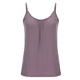 thumbnail image 3 of Camisole Tops for Women Summer Loose Vests Square Neck Camisoles Sleeveless Pleated Blouses Spaghetti Strap Tank Top Casual Solid Color Cami Swing Tops, 3 of 7