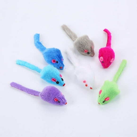 TEHAUX 10Pcs Pet Supply Cat Cartoon Rat Toy for Indoor Cats Home Decoration