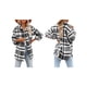 thumbnail image 1 of Chaqueta de Franela A Cuadros para Mujer, Ideal para Otoño Camisa de Larga con Botones y Bolsillos Laterales Negro L, 1 of 7