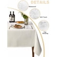 thumbnail image 2 of Cream Geometric Table Cloth, Modern White Stripe Abstract Distortion Art Waterproof Tablecloth for Rectangle Tables, Reusable Washable Fabric Table Cover for Restaurant Kitchen Dining Tables 60"x102", 2 of 6
