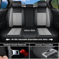 thumbnail image 4 of Fit for Honda 96% Car Models,Full Set Waterproof Leather Seat Covers,Airbag Compatible Car Seat Cushions,Anti-Slip Auto Seat Covers for Cars(Grey-Black), 4 of 6