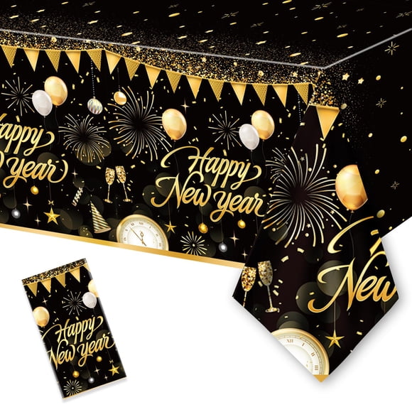 Mantel desechable ORNACELE Happy New Year de 108 x 54 pulgadas