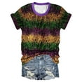 thumbnail image 2 of BOOMILK Mardi Gras T Shirts for Women Trendy Print Crew Neck Tunics Loose Short Sleeve Summer Graphic Tees Plus Size, 2 of 4