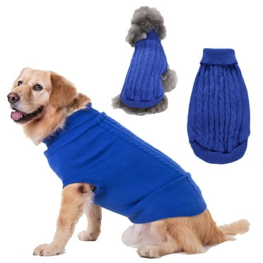 Zhuge Pet Dog Clothes Soft Thickening Warm Shirt Winter Puppy Sweater for Dogs (dark blue, XXL)
