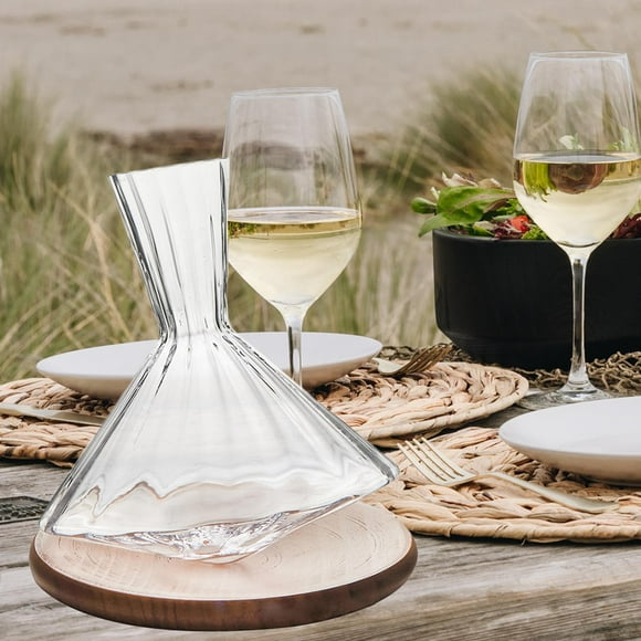 Decantador soplado a mano de 1000ml, accesorios para vino, jarra de vino, contenedor de vino, decantador de vidrio, jarra de el hogar, Rayas verticales BLESIY Licorera