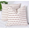 thumbnail image 5 of Hand Block Print Floral Pillow Covers Botanical Design Flower Cushion Covers Rustic Grand Millennial Style Pillow Cases for Throw Pillows Vintage Home Decor 20x20 Set of 2 Cream White & Rust Brown, 5 of 8