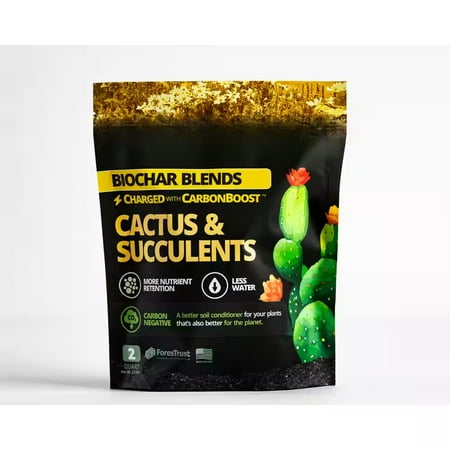 Biochar Blend with CarbonBoostfor Cactus and Succulents Soil Amendment-2 qt. Bag